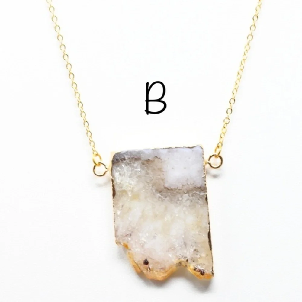 Natural Citrine Druzy Stone Necklace - Picture 5 of 6